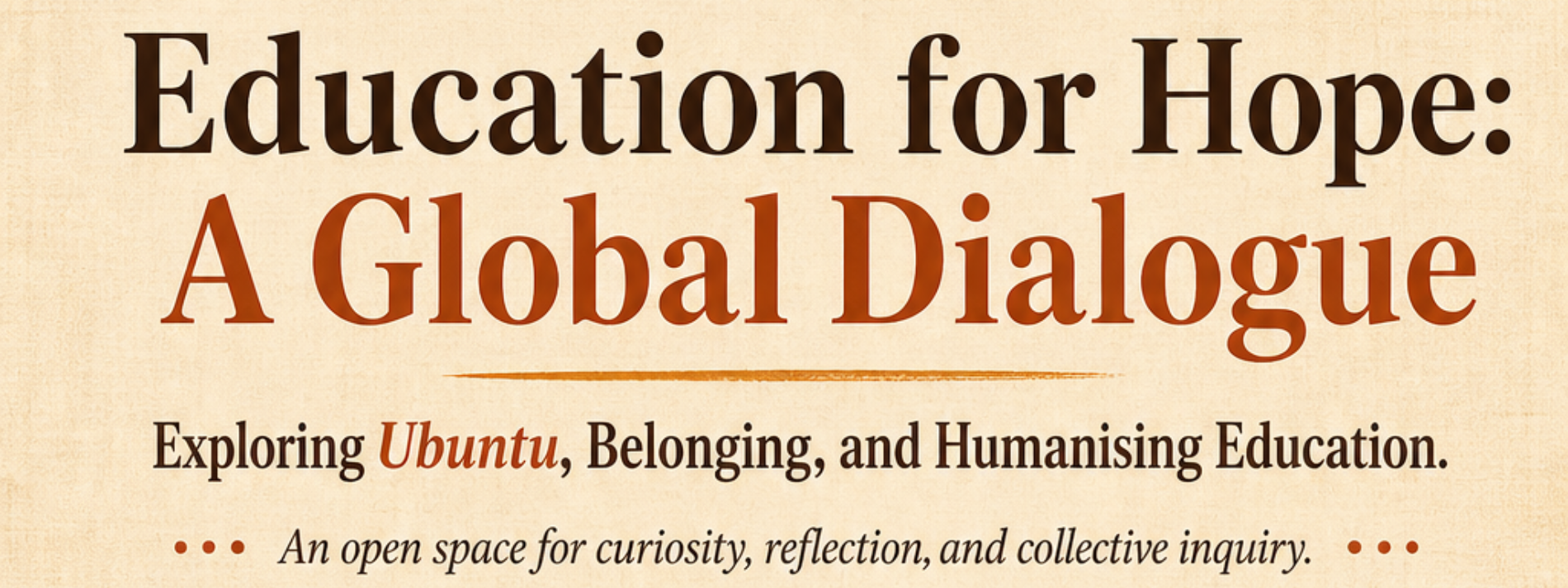 cover event: education for hope. a global dialogue