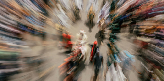abstract people in market